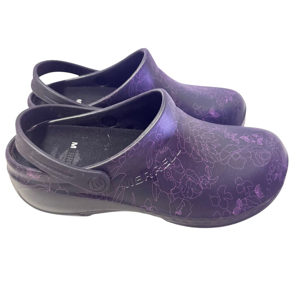 MERRELL PRO Black and Purple Clogs in Great Condition W 11/ M 9 - Picture 5 of 8